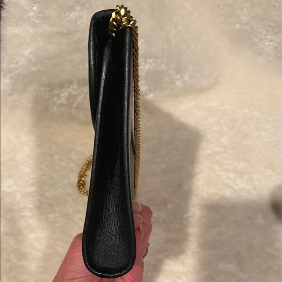 Dior Vintage Elegant Black Leather Shoulder Bag EXCELLENT